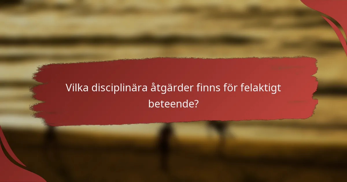 Vilka disciplinära åtgärder finns för felaktigt beteende?