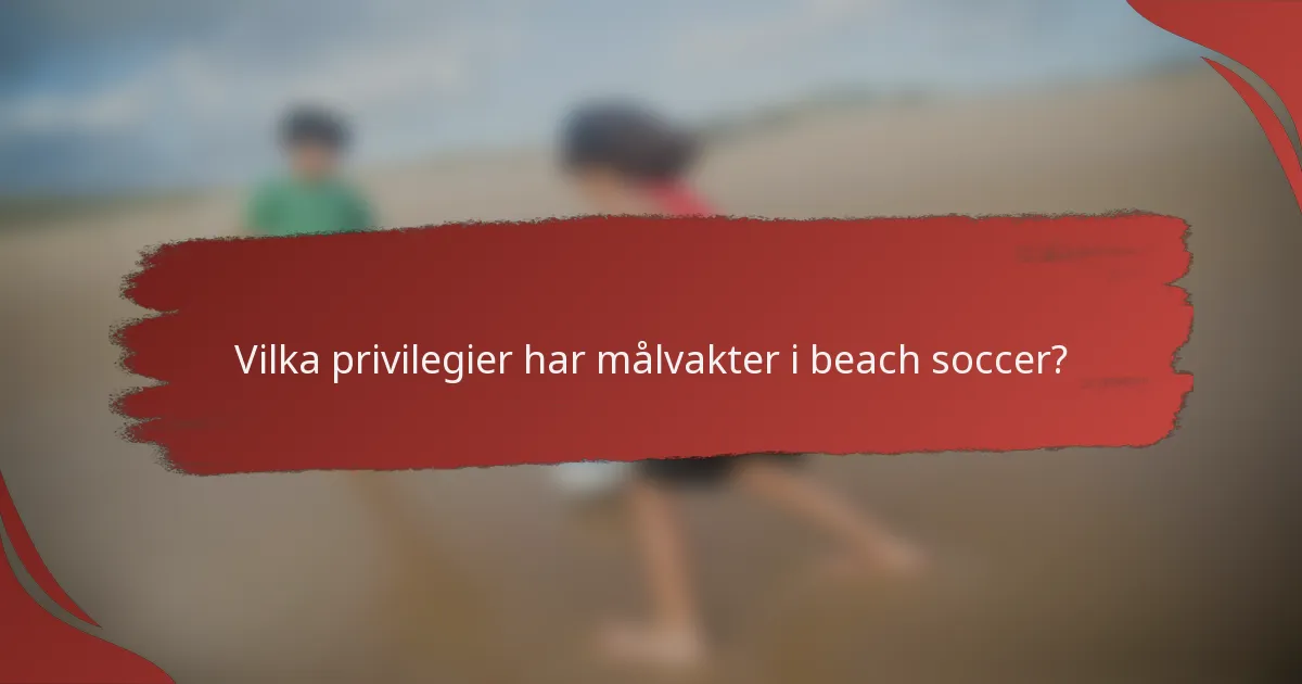 Vilka privilegier har målvakter i beach soccer?